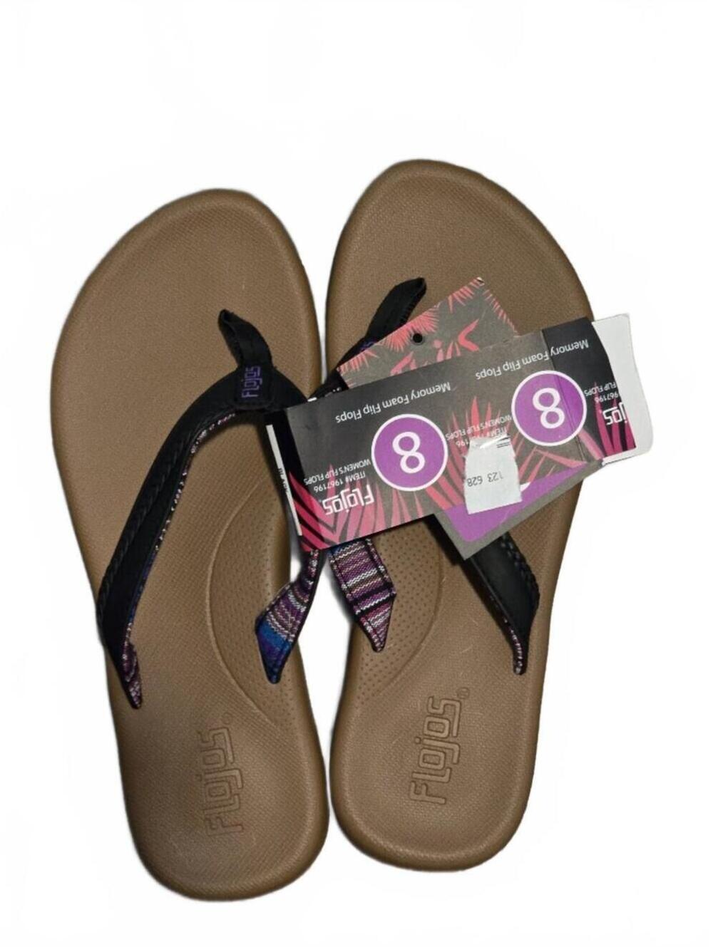 NWT Flojos Memory Foam Flip Flops Women's 8